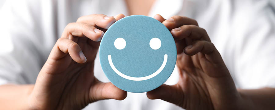 Happy Customers represented by a smile emoji. Creative Orbit. Image by By JD8