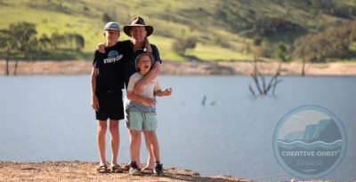 Simon Bayliss of Creative Orbit, Illawarra, with his family