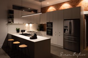 Kitchen Lights & Red Brick